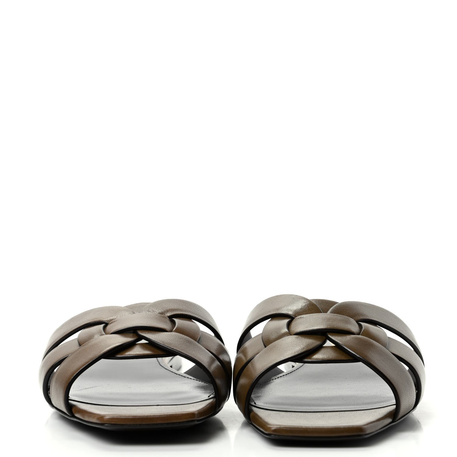 Saint Laurent Calfskin Nu Pied 05 Slide Sandals 37 Brown 2 of 11