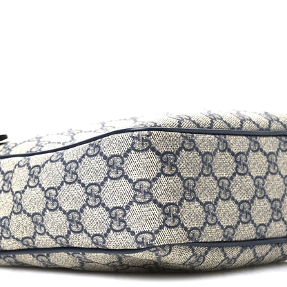 Gucci GG Plus Monogram Selleria Calfskin Medium Messenger Bag Beige Blue 9 of 11