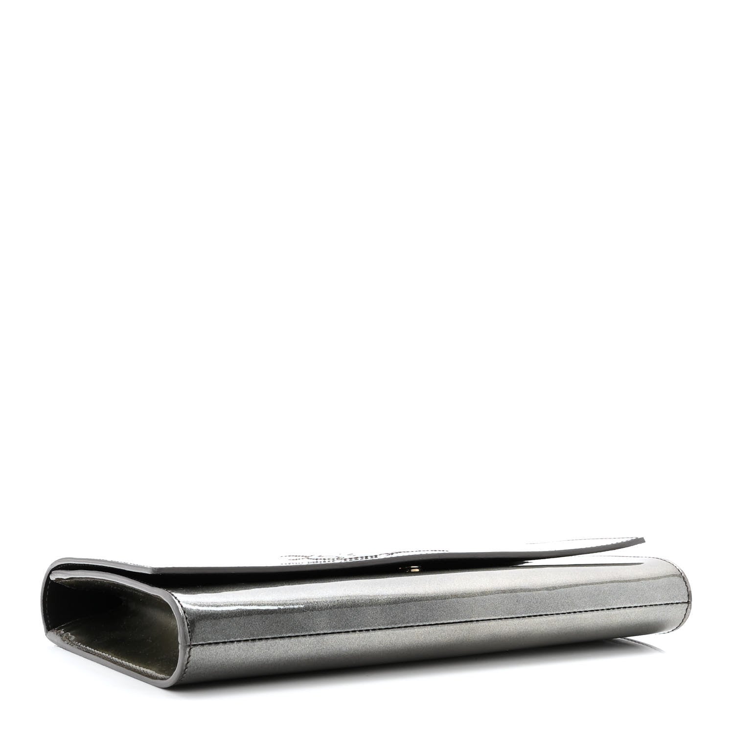 Saint Laurent Patent Large Belle De Jour Clutch Grey 4 of 11