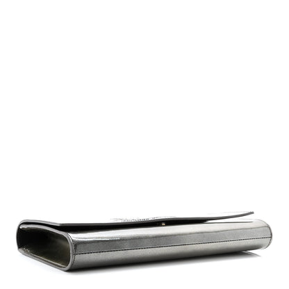 Saint Laurent Patent Large Belle De Jour Clutch Grey 4 of 11