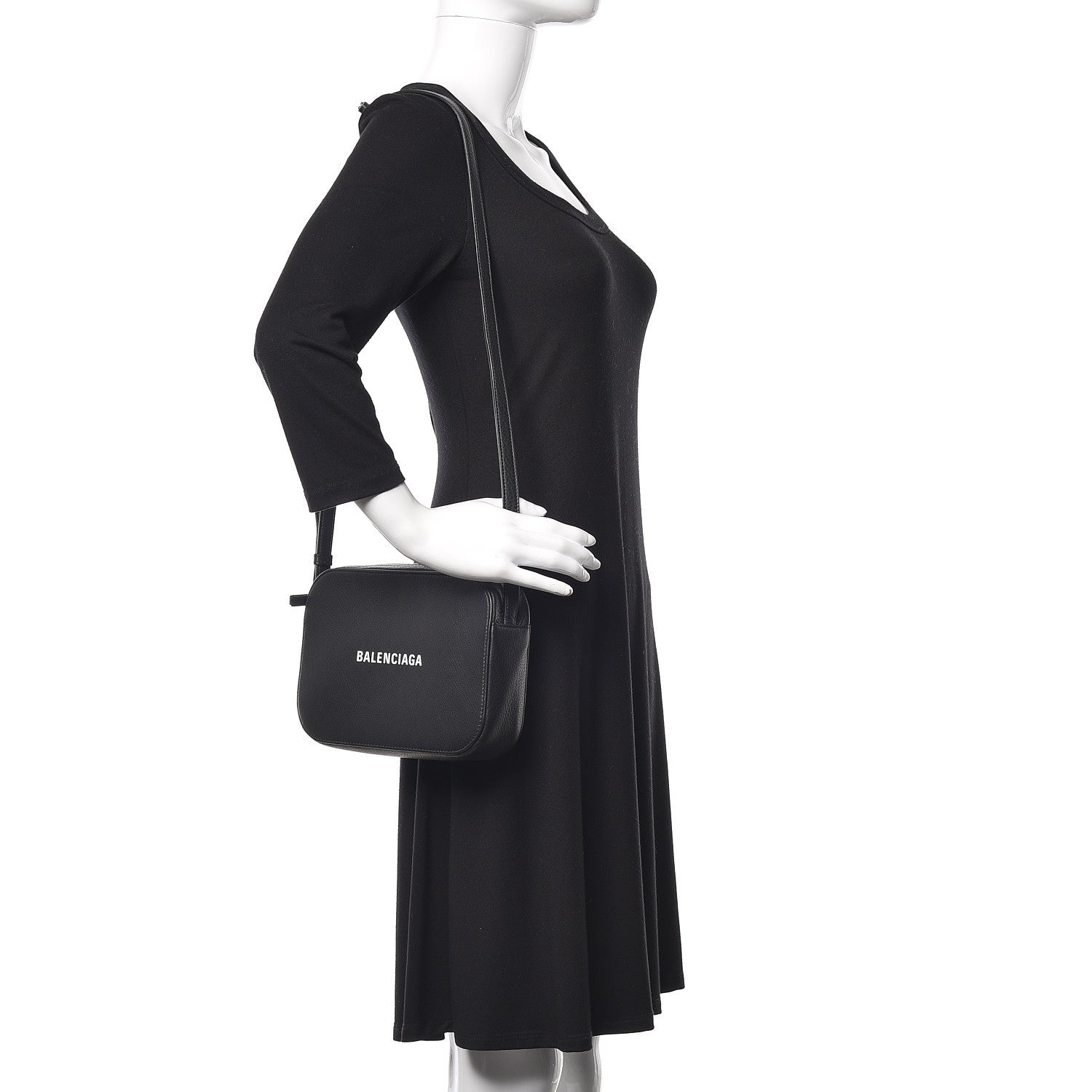 Balenciaga Calfskin Logo S Everyday Camera Bag Black 2 of 8