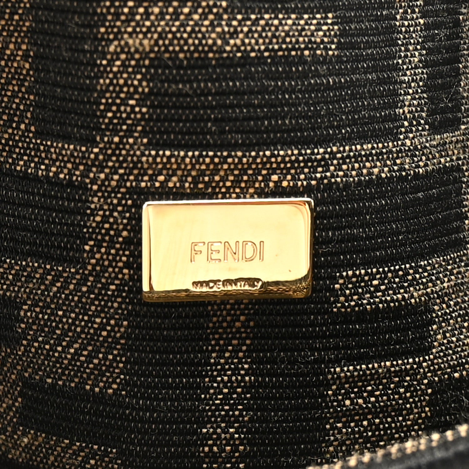 Fendi Fabric Jacquard FF 1974 Mini Baguette Tobacco Moro Black 6 of 9