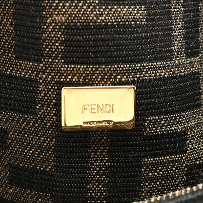 Fendi Fabric Jacquard FF 1974 Mini Baguette Tobacco Moro Black 6 of 9