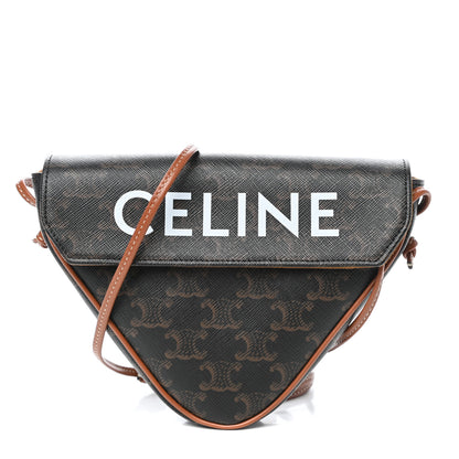 Celine Triomphe Canvas Triangle Crossbody Bag Tan 1 of 11