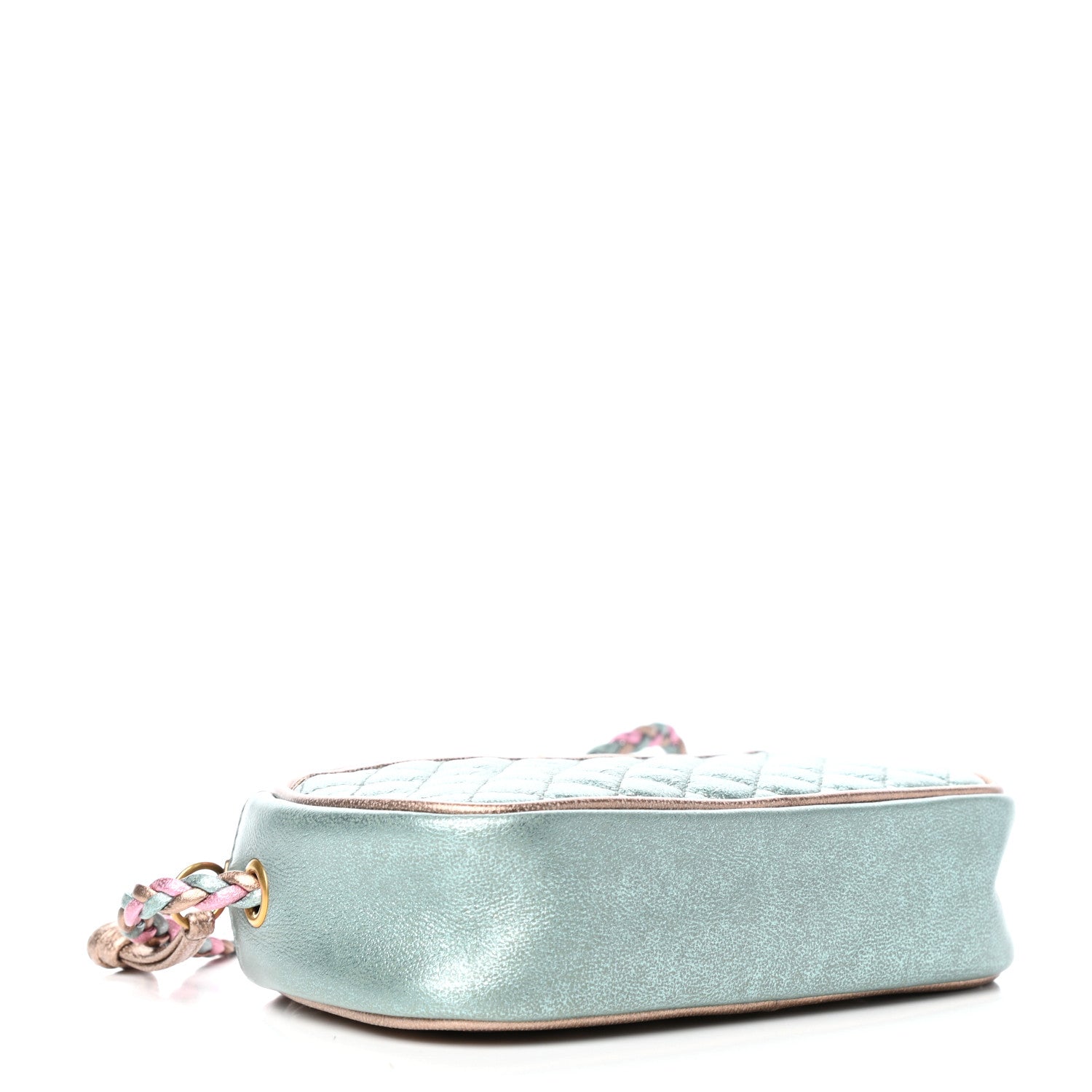 Gucci Laminated Nappa Trapuntata Mini Zumi Dome Shoulder Bag Rosa Lago Rame 4 of 9