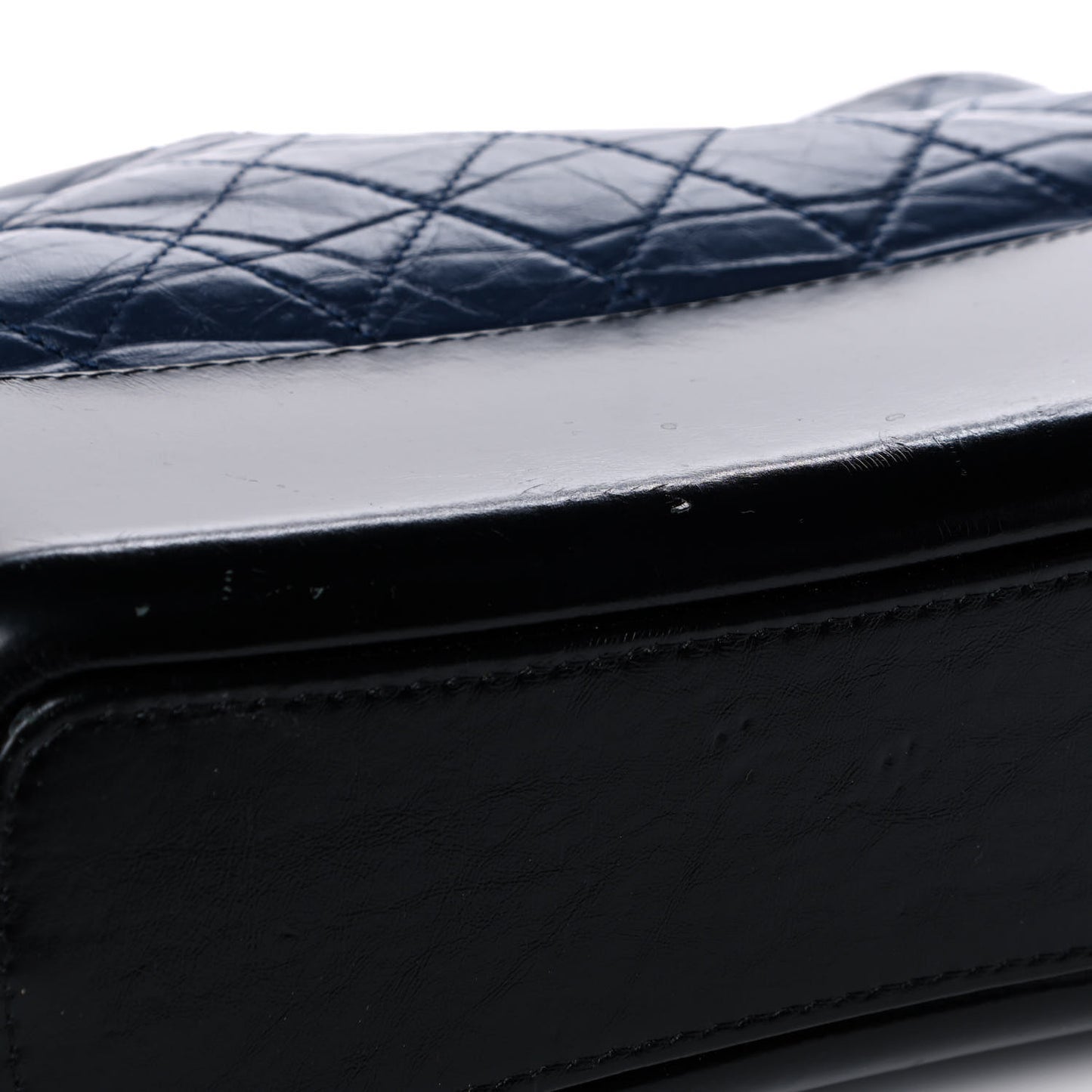 Aged Calfskin Quilted Medium Gabrielle Hobo Navy Black