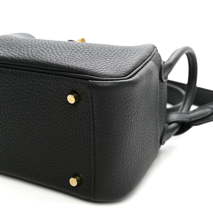 Hermes Taurillon Clemence Mini Lindy 20 Black 9 of 10