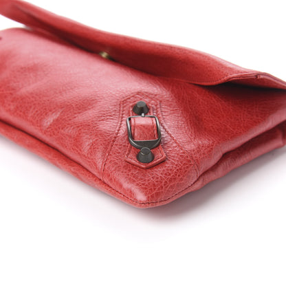 Balenciaga Agneau Classic Hardware Envelope Clutch Rouge Coquelicot 8 of 8