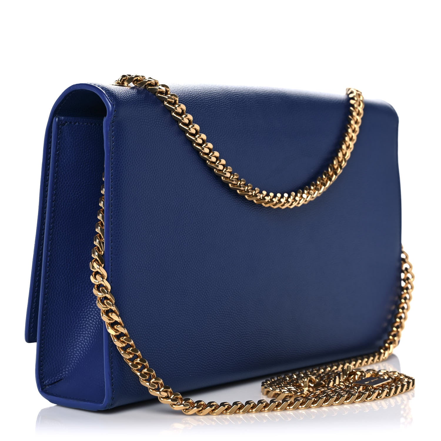 Saint Laurent Grain De Poudre Medium Classic Monogram Kate Satchel Flash Blue 3 of 9