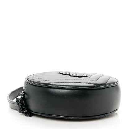 Saint Laurent Calfskin Matelasse Chevron Round Vinyle Camera Bag Black 5 of 11