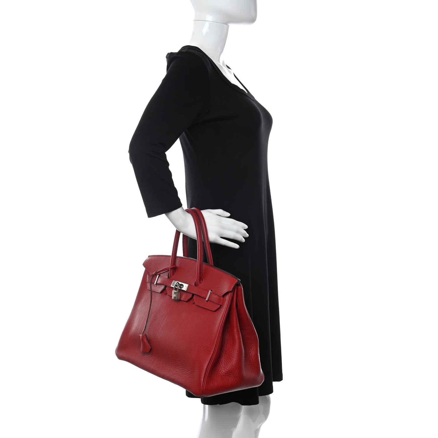Hermes Taurillon Clemence Birkin 35 Rouge Vif 3 of 17