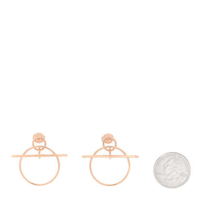 Hermes 18K Rose Gold PM Loop Earrings 2 of 6