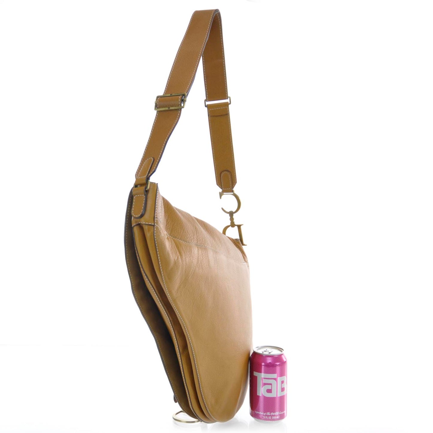 Leather Baudrier Saddle Bag Tan