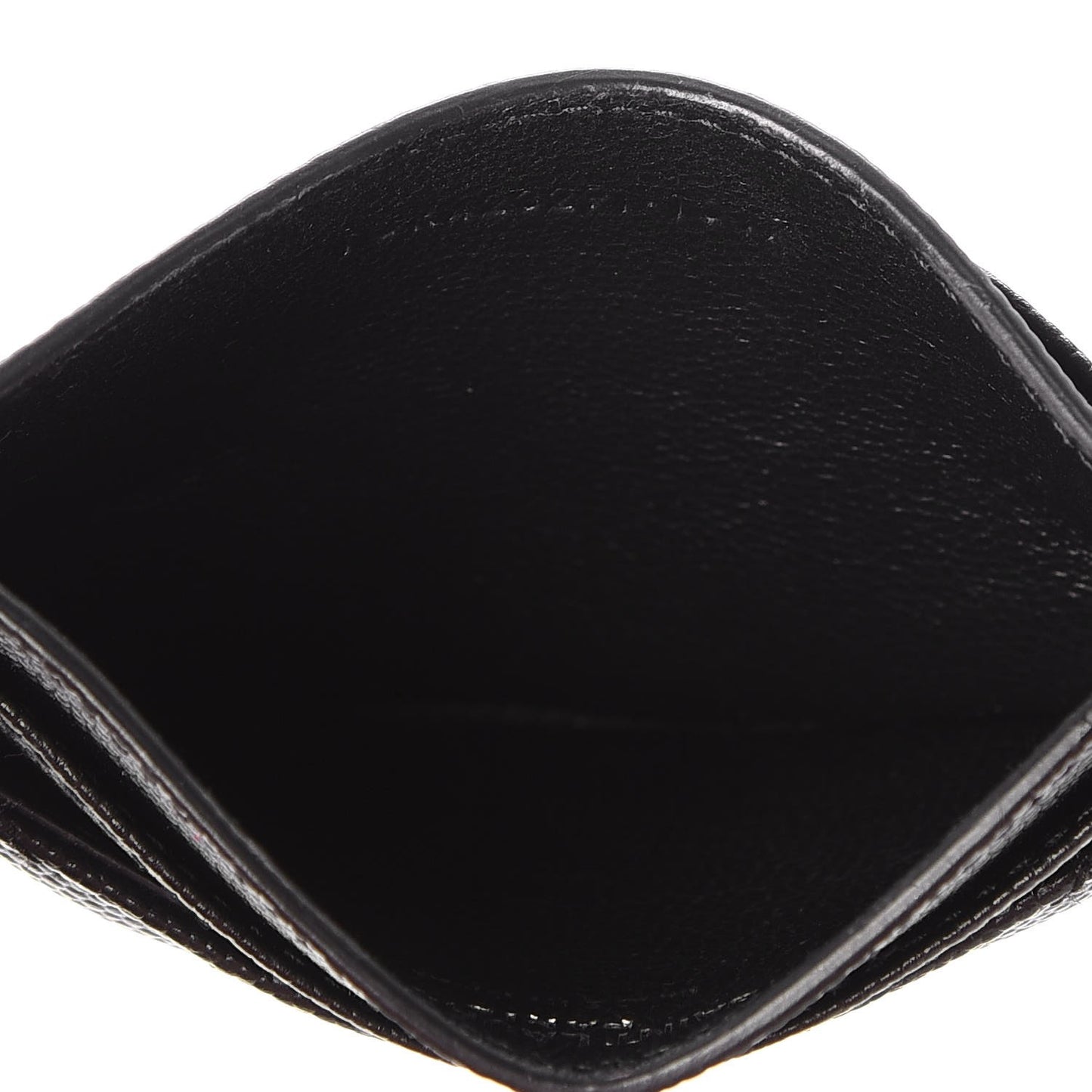 Grain De Poudre Matelasse Chevron Monogram Credit Card Case Black
