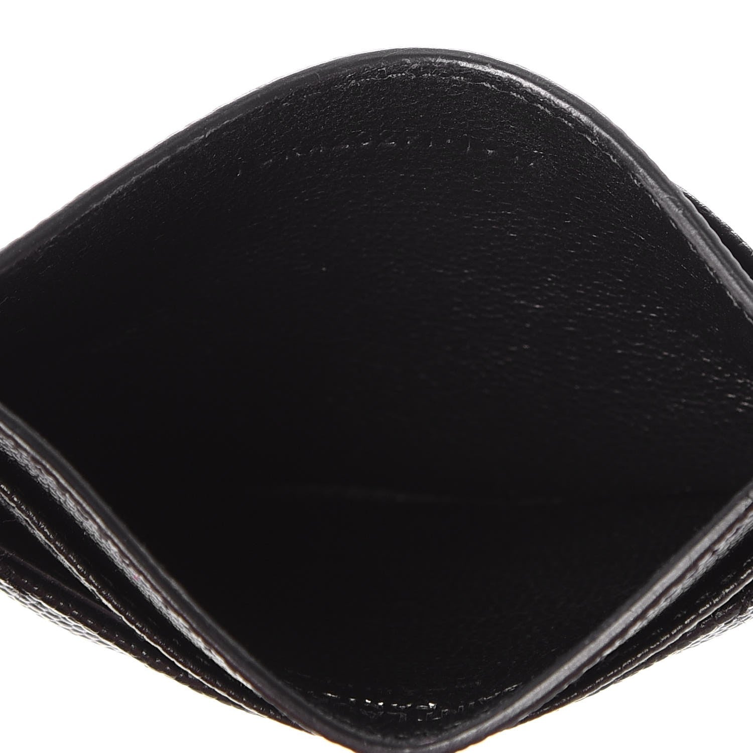 Saint Laurent Grain De Poudre Matelasse Chevron Monogram Credit Card Case Black 5 of 8