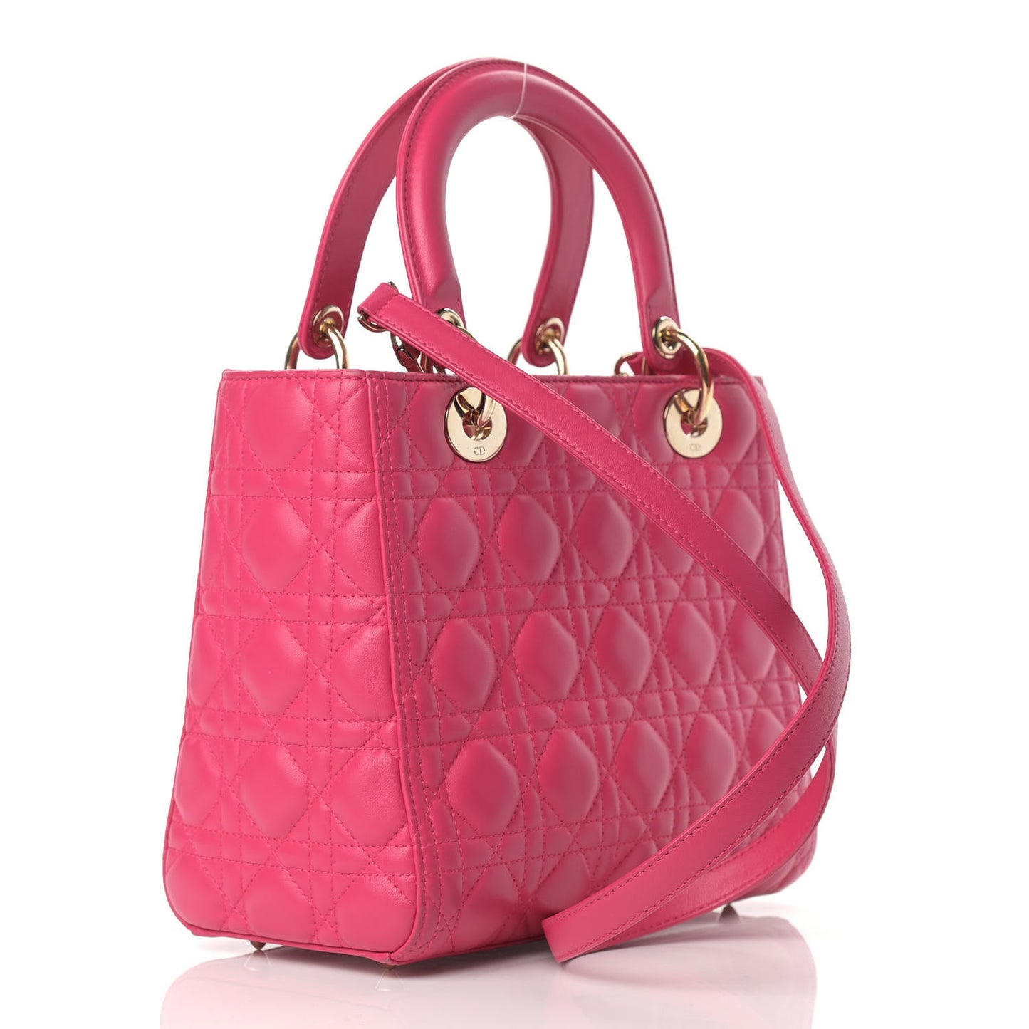 Lambskin Cannage Medium Lady Dior Pink