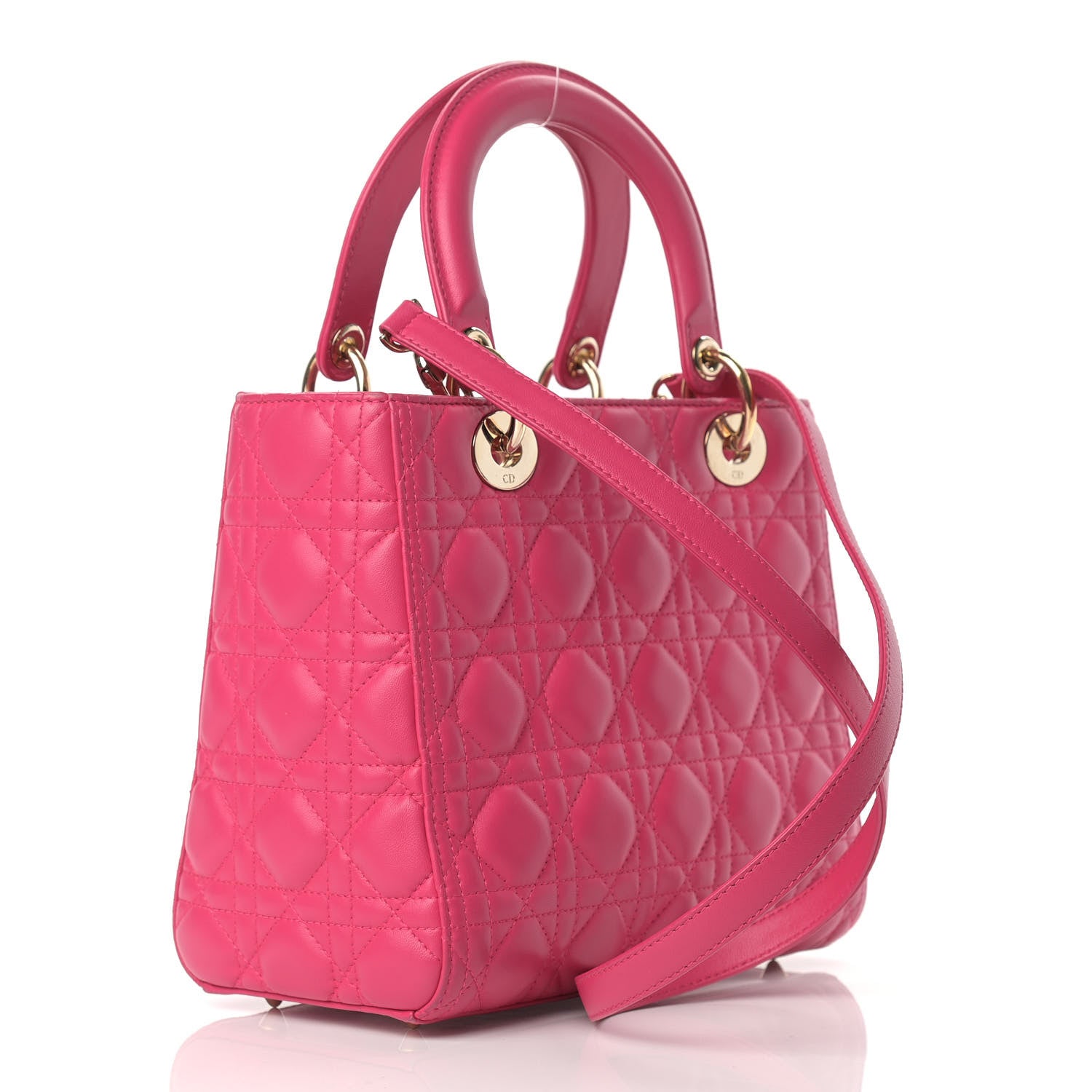 Christian Dior Lambskin Cannage Medium Lady Dior Pink 3 of 16