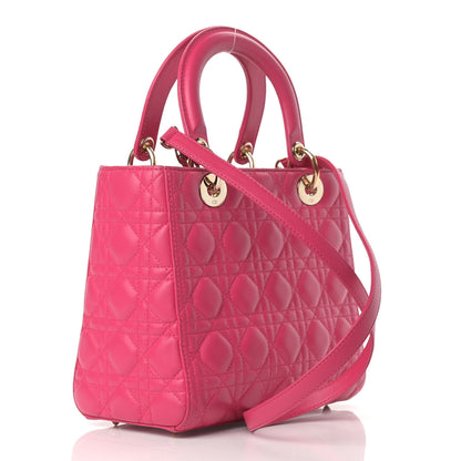 Christian Dior Lambskin Cannage Medium Lady Dior Pink 3 of 16