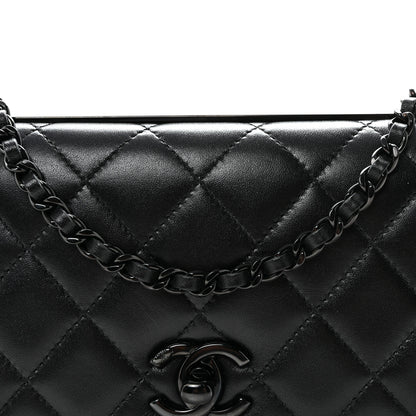 Chanel Lambskin Quilted Trendy CC Wallet On Chain WOC So Black 9 of 11