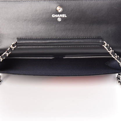 Chanel Lambskin Airlines Wallet On Chain WOC Blue Black Red 6 of 12