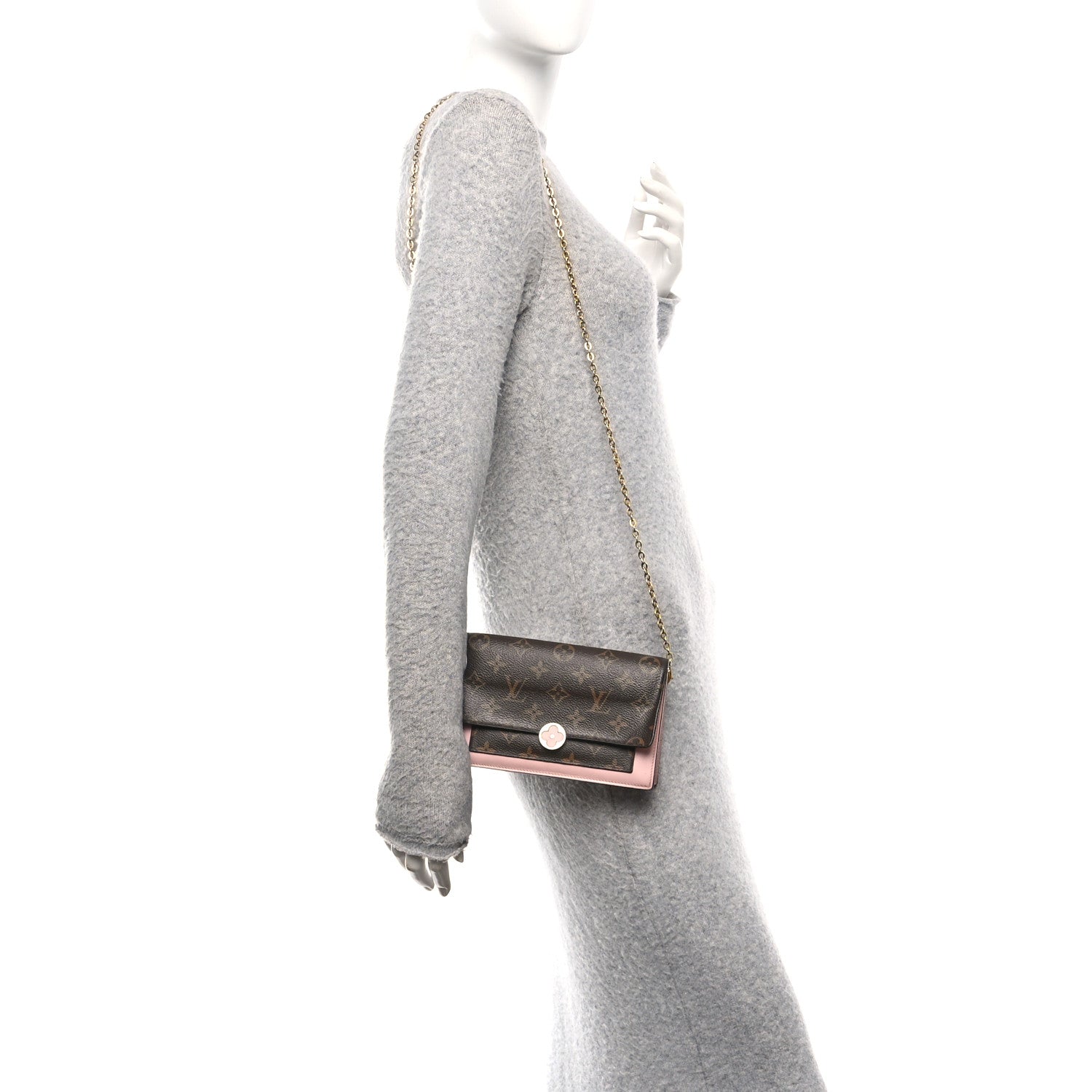 Louis Vuitton Monogram Flore Chain Wallet Rose Ballerine 2 of 11