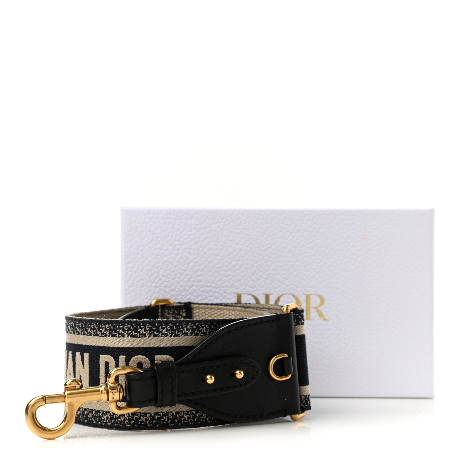 Christian Dior Canvas Embroidered Shoulder Strap Black 7 of 7