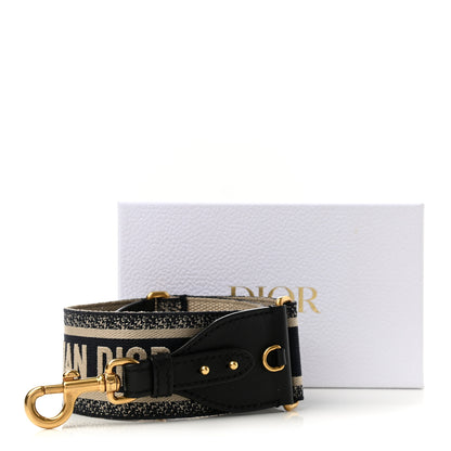 Christian Dior Canvas Embroidered Shoulder Strap Black 7 of 7