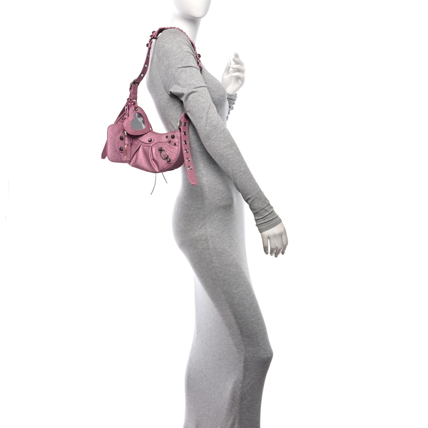 Balenciaga Sparkling Fabric Le Cagole Shoulder Bag XS Sweet Pink 2 of 12