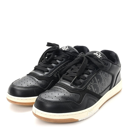Christian Dior Smooth Calfskin Oblique Perforated Mens B27 Low Top Sneakers 39 Black Grey 4 of 10