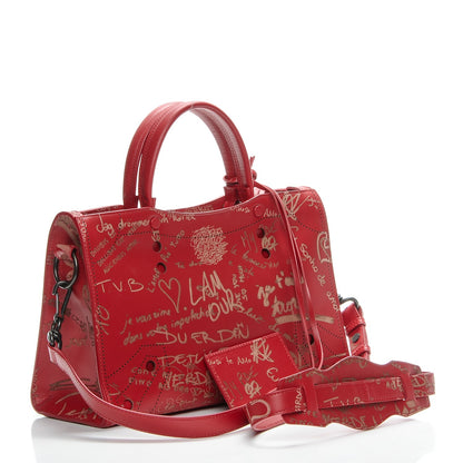 Balenciaga Calfskin Love Perforated Blackout Hardware S City Rouge Profond 3 of 8