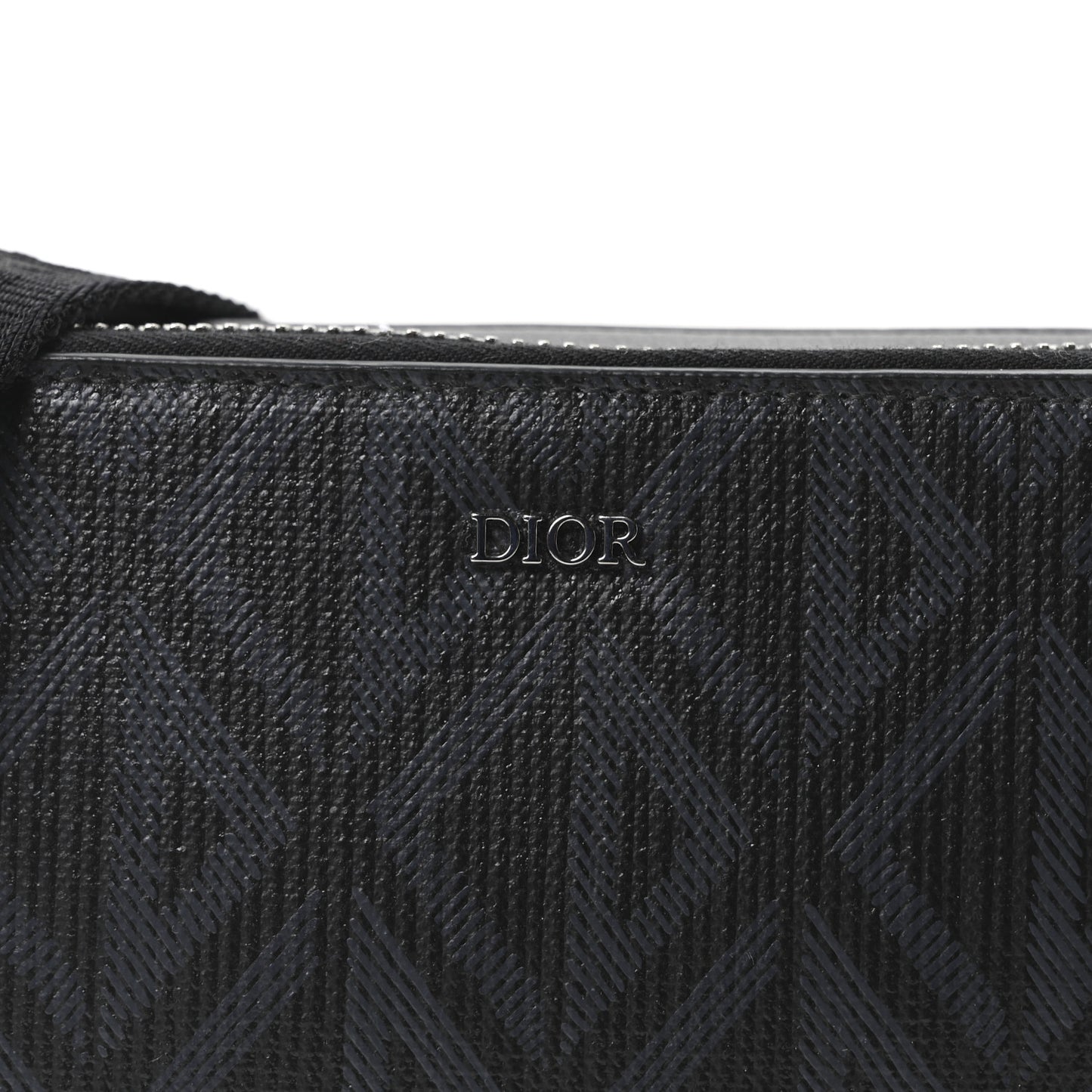 Coated Canvas CD Diamond Messenger Pouch Black