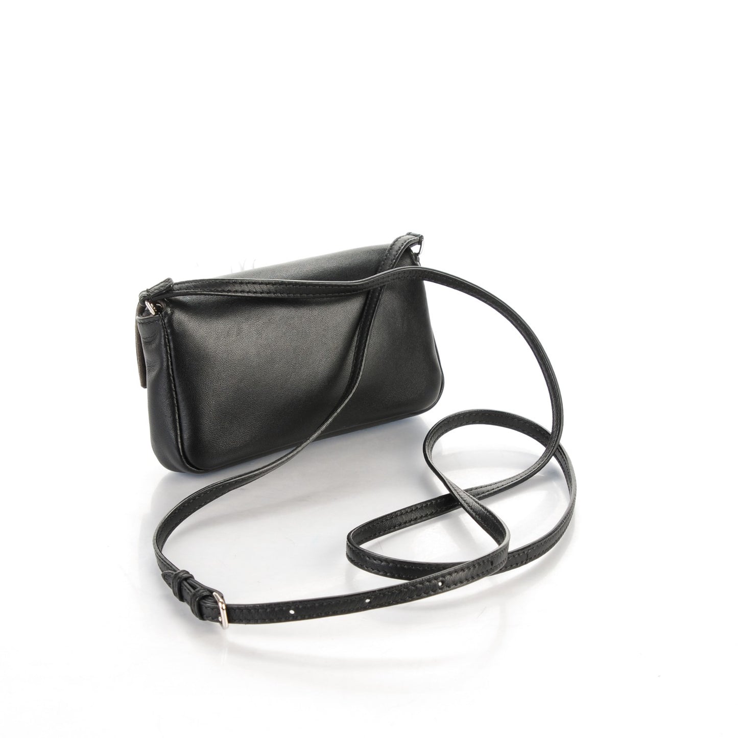 Nappa Rabbit Fox Fur Micro Buggie Baguette Black