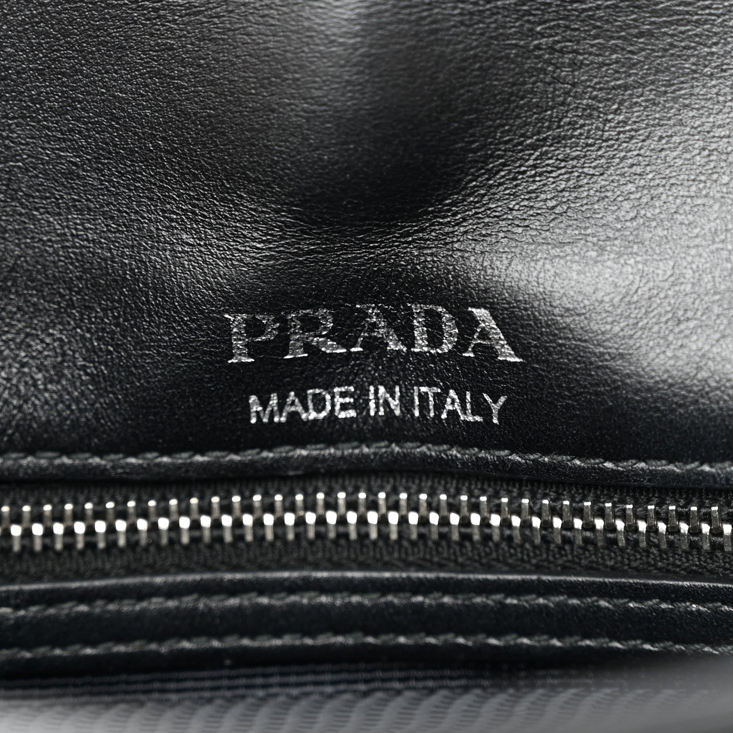 Prada Soft Calfskin Impunture Diagramme Small Chain Flap Shoulder Bag Black 6 of 11