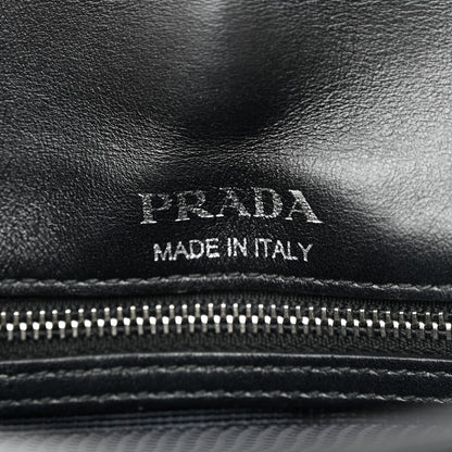 Prada Soft Calfskin Impunture Diagramme Small Chain Flap Shoulder Bag Black 6 of 11
