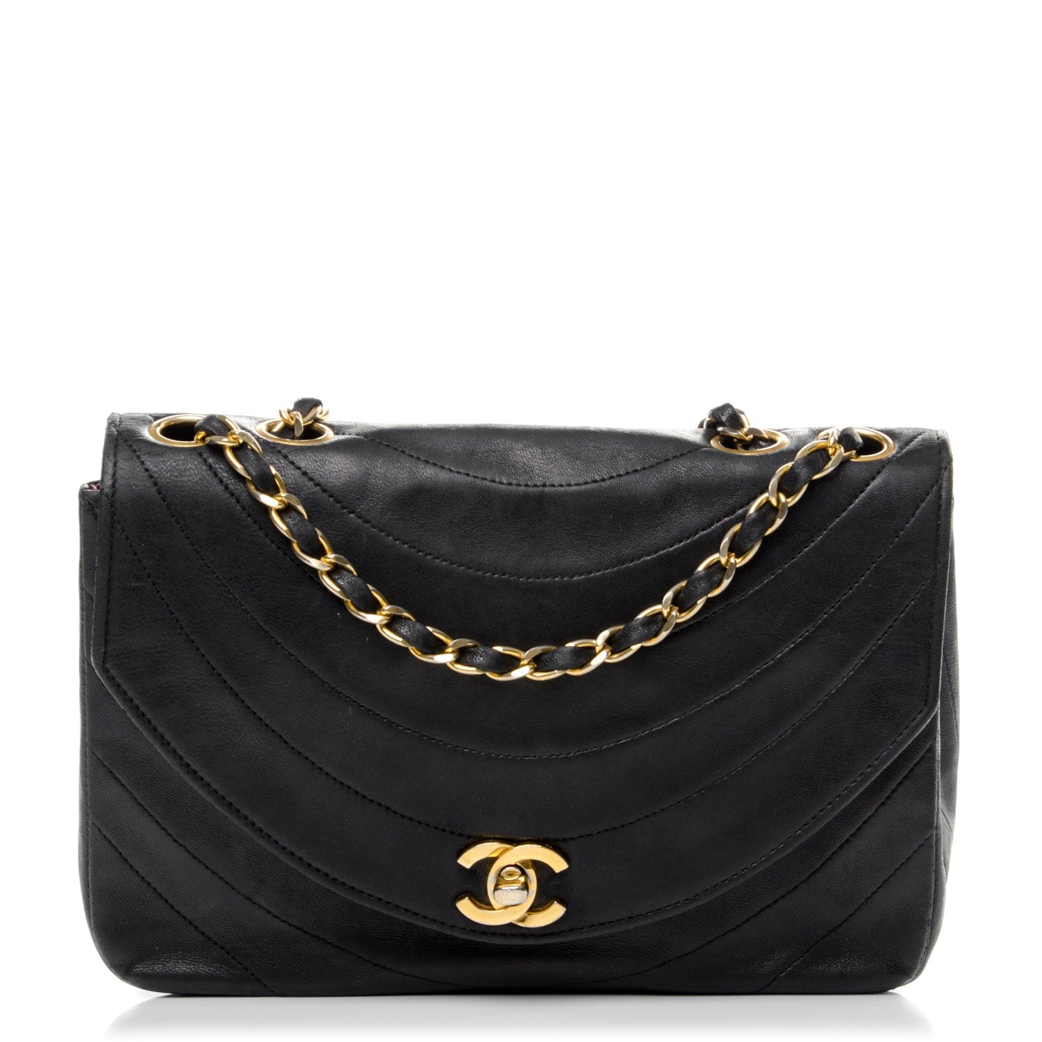 Chanel Lambskin Quilted Small Single Flap Black 1 of 8