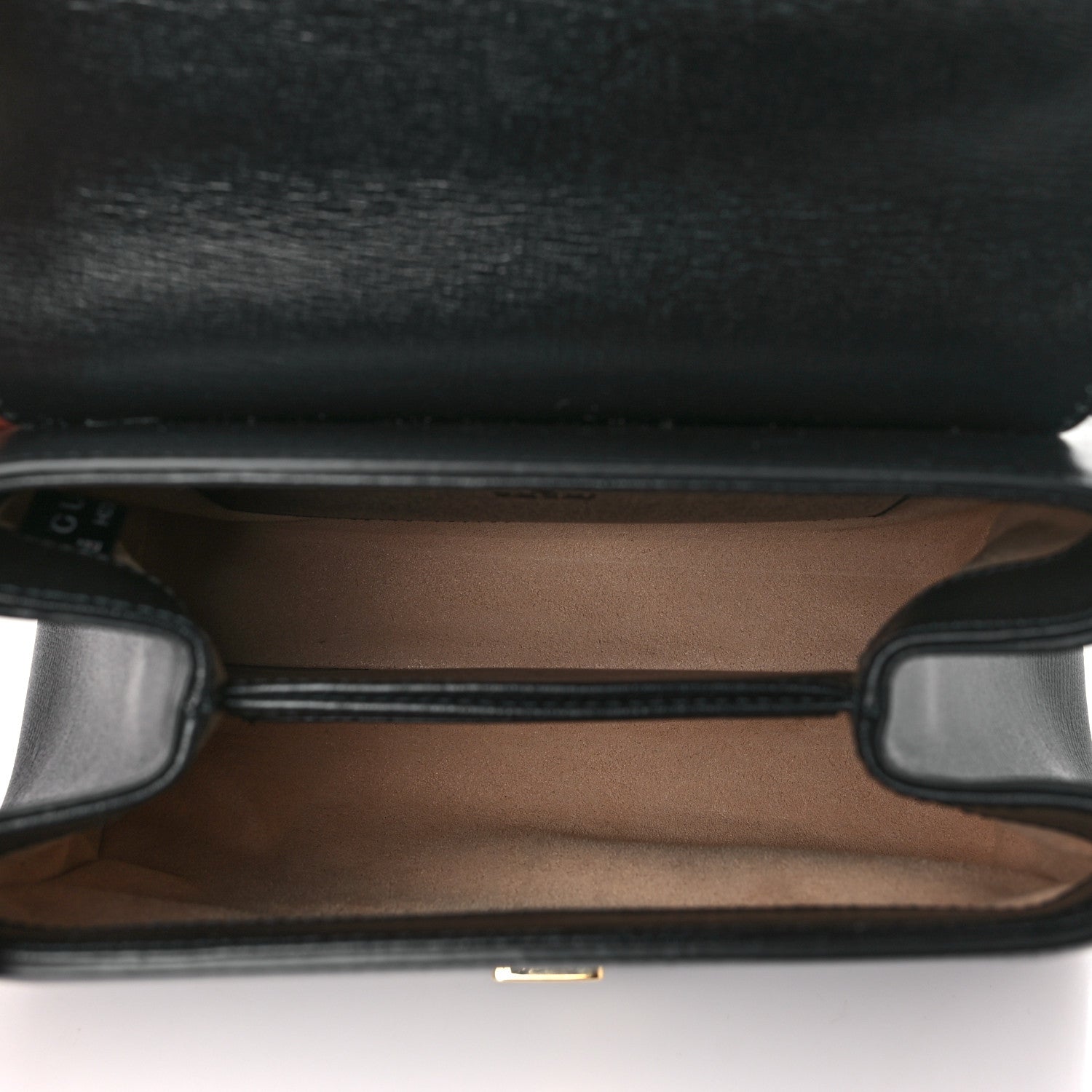 Gucci Glazed Textured Calfskin Mini Horsebit 1955 Top Handle Flap Bag Black 5 of 11