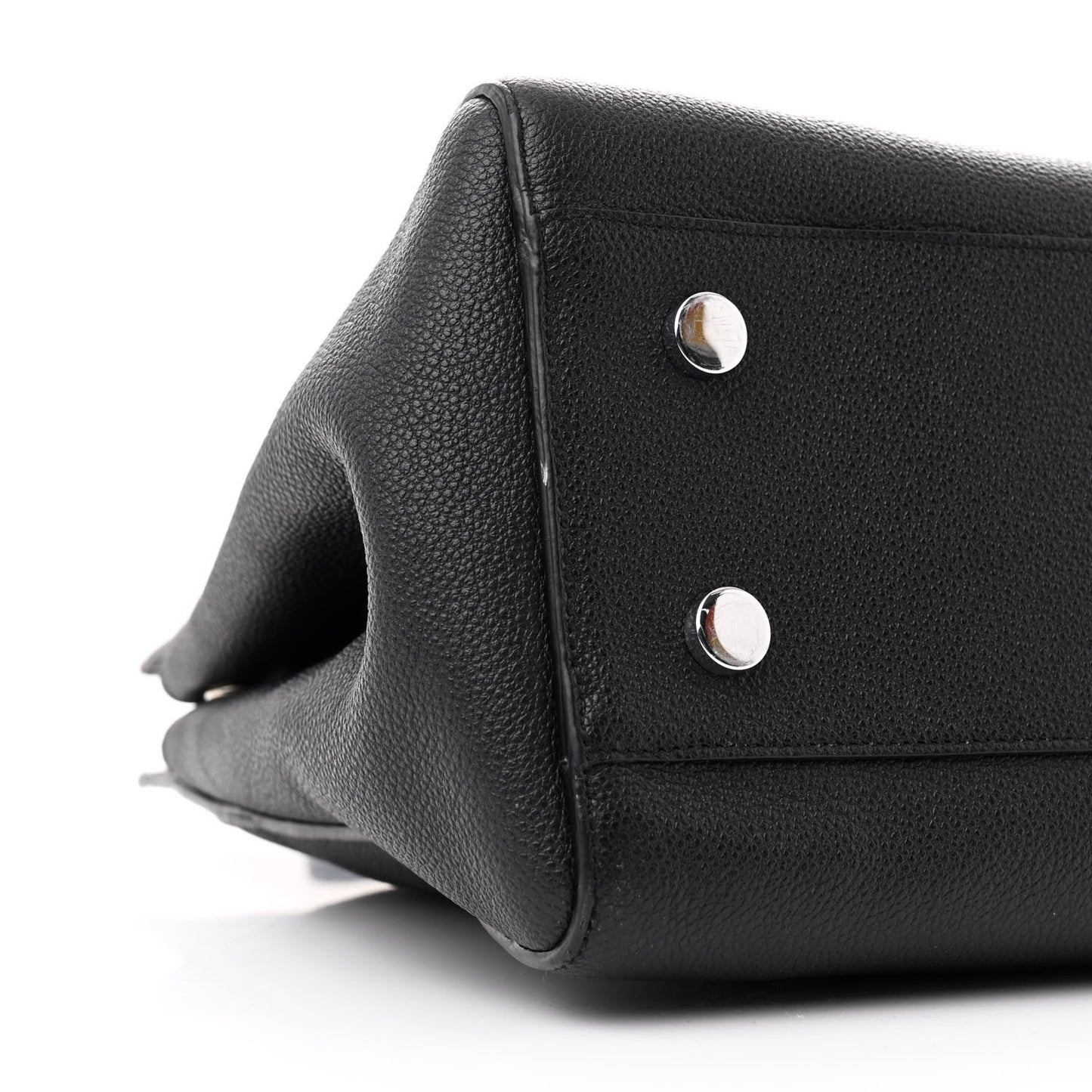 Grained Calfskin Small Cabas Rive Gauche Black