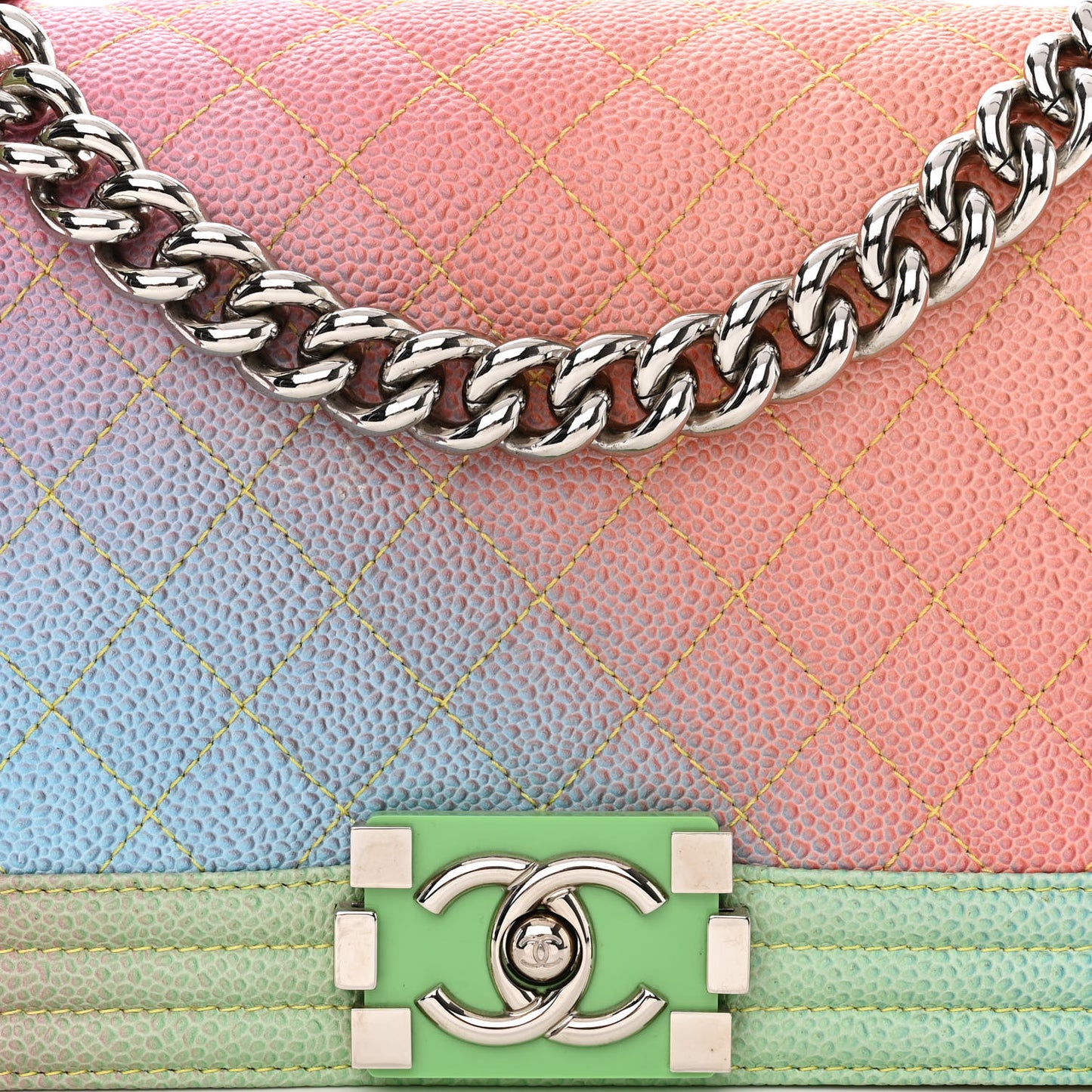 Caviar Quilted Medium Cuba Rainbow Boy Flap Multicolor