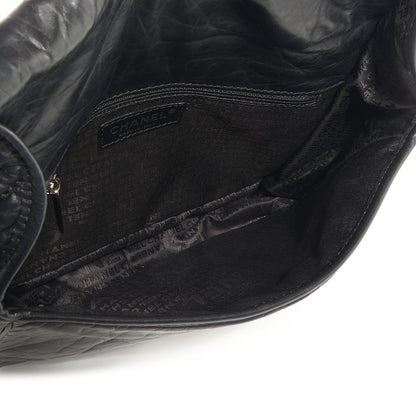 Chanel Aged Calfskin Vintage Ligne Messenger Flap Black 5 of 8