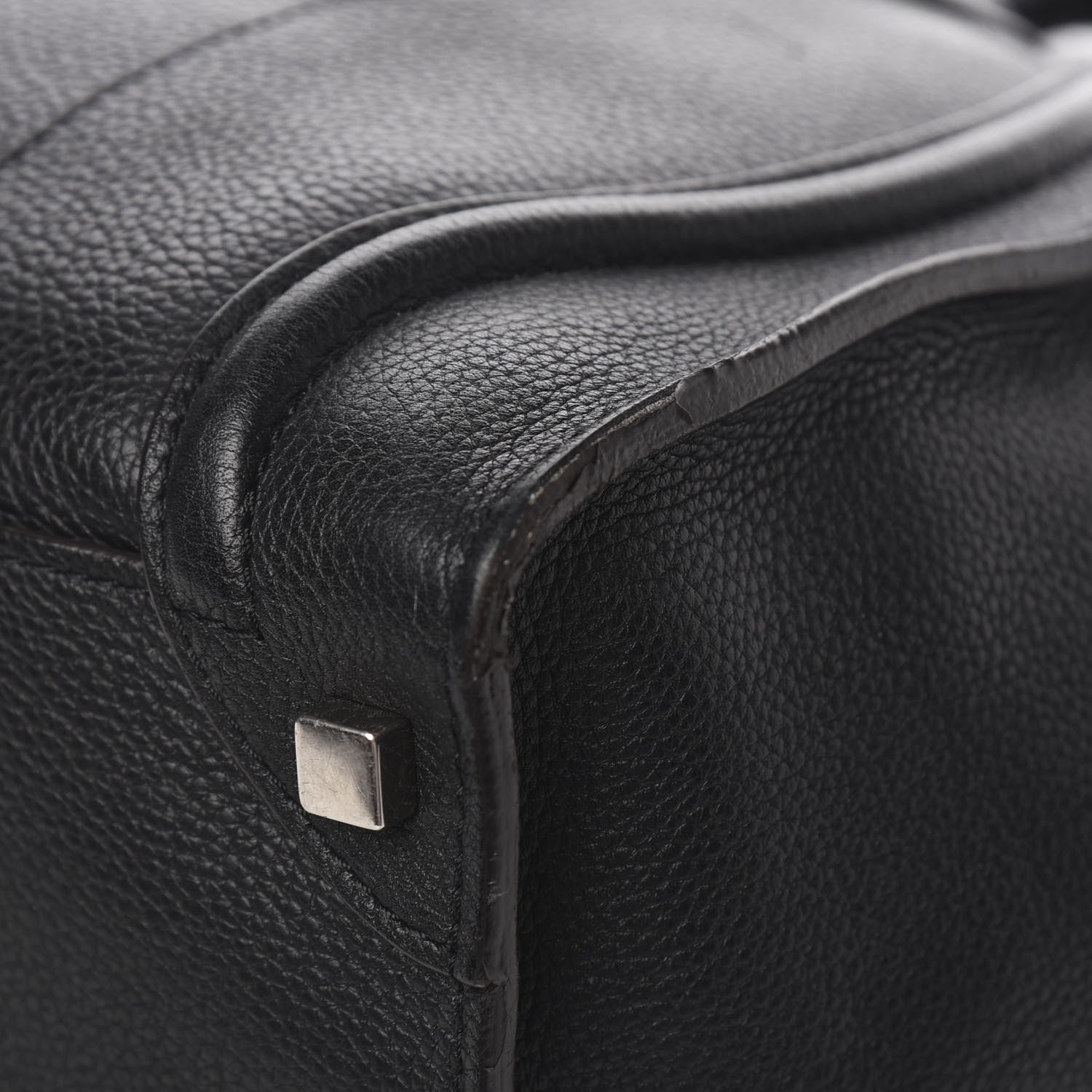 Celine Drummed Calfskin Shoulder Luggage Black 9 of 11