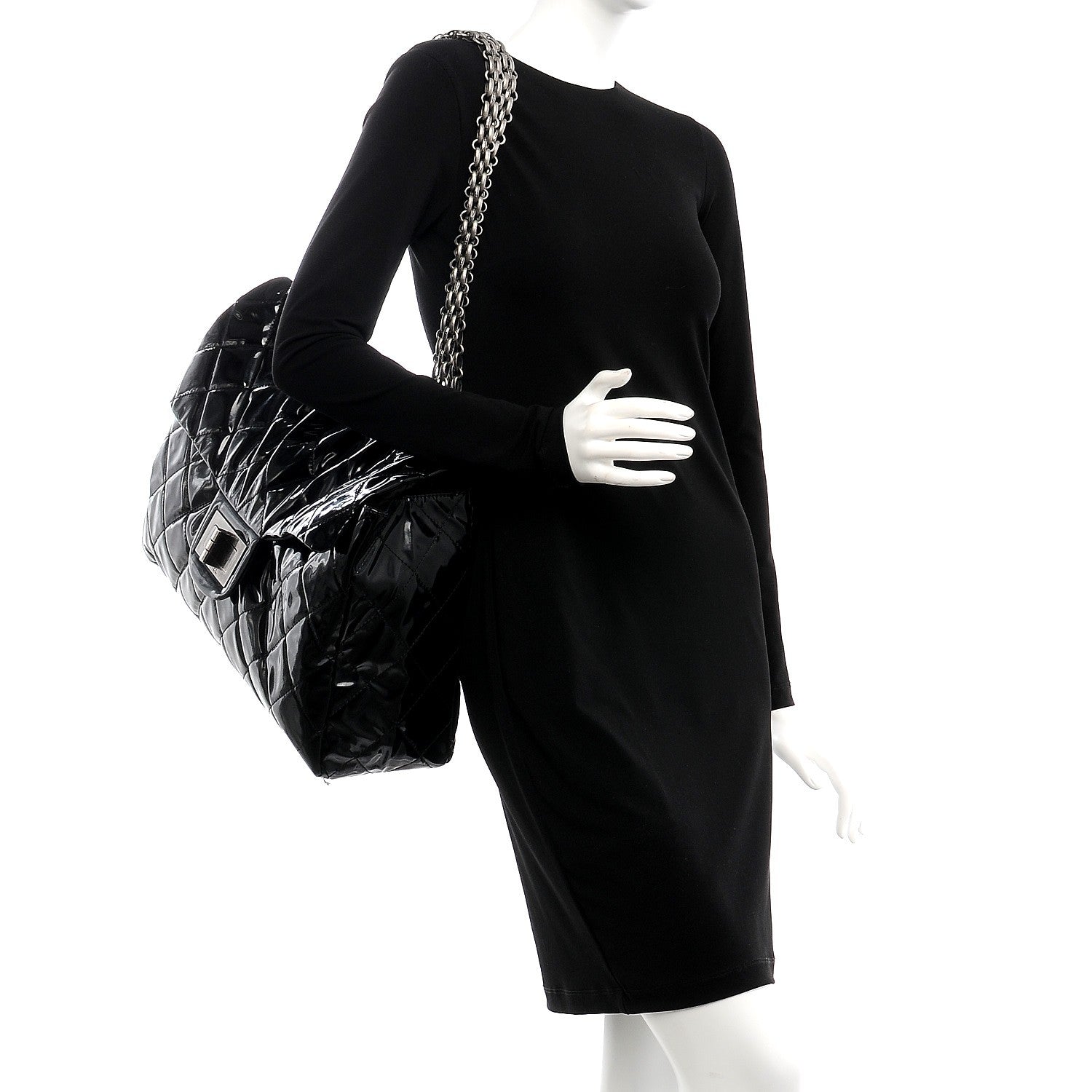 Chanel Vinyl Quilted XXL Reissue Flap Black 3 of 10