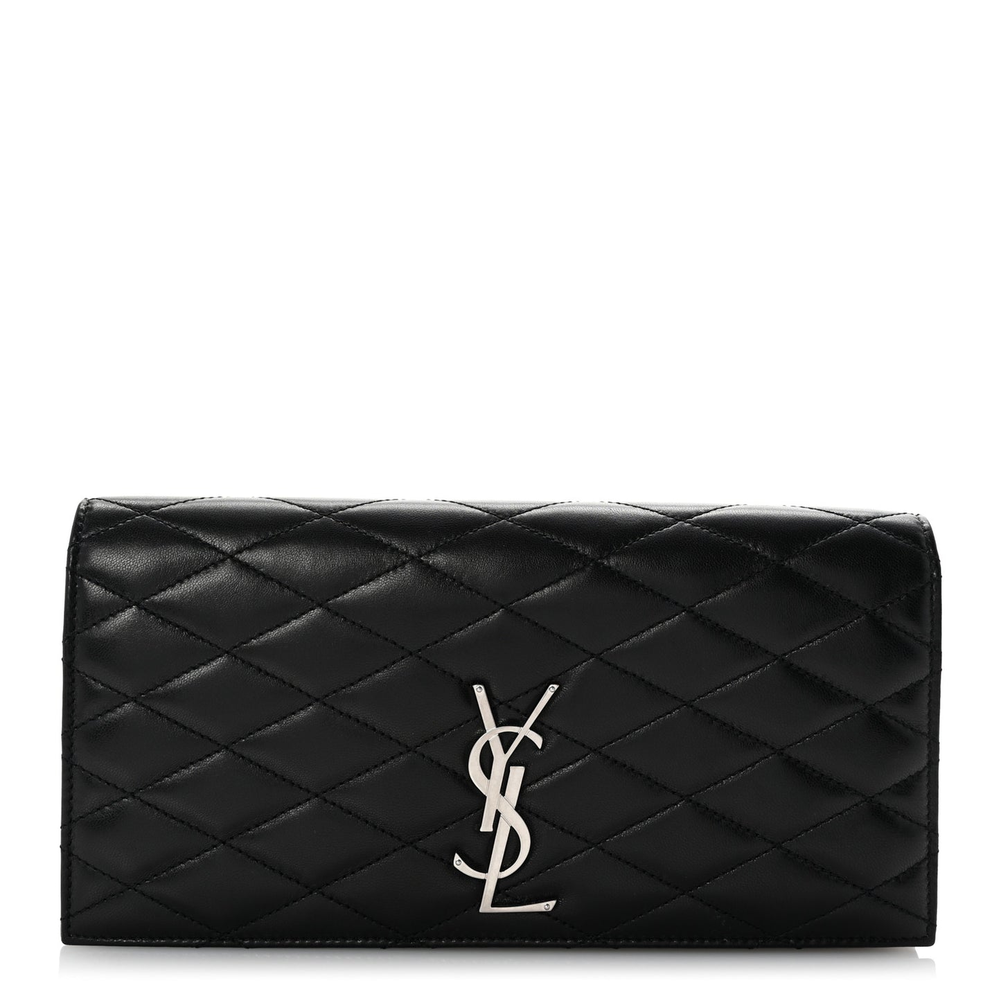 Lambskin Quilted Kate Clutch Black