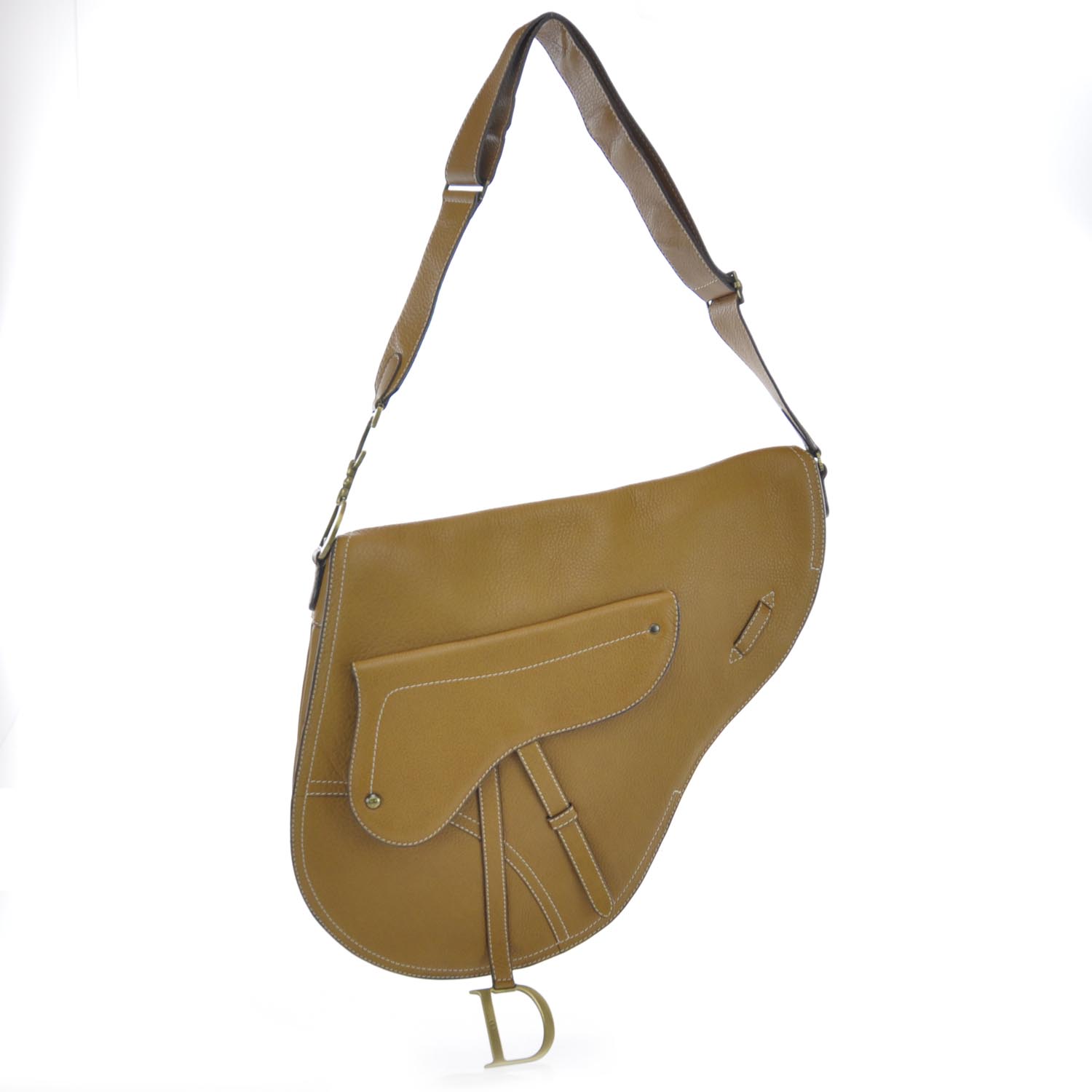 Christian Dior Leather Baudrier Saddle Bag Tan 1 of 8