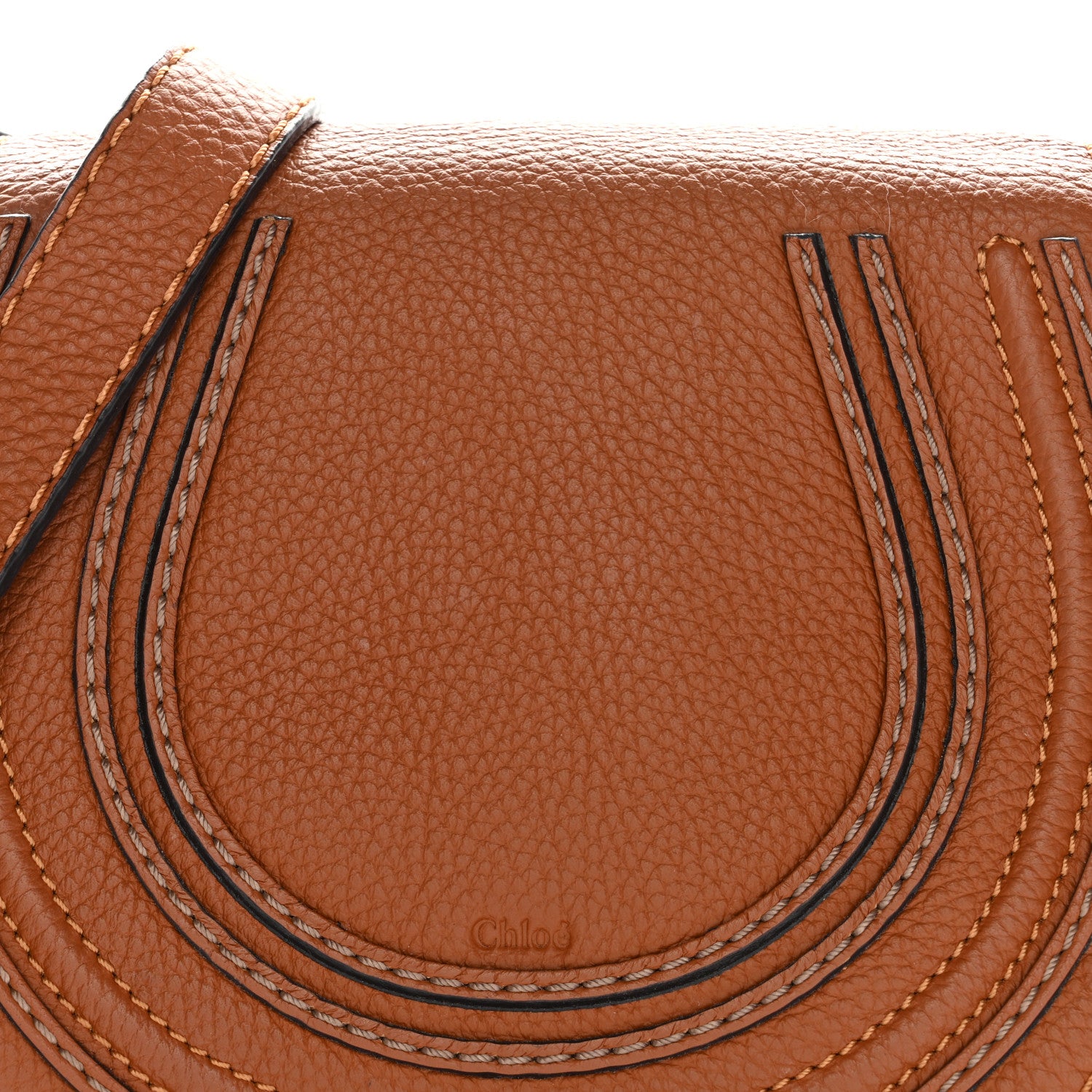 Chloe Grained Calfskin Small Marcie Saddle Bag Tan 8 of 12
