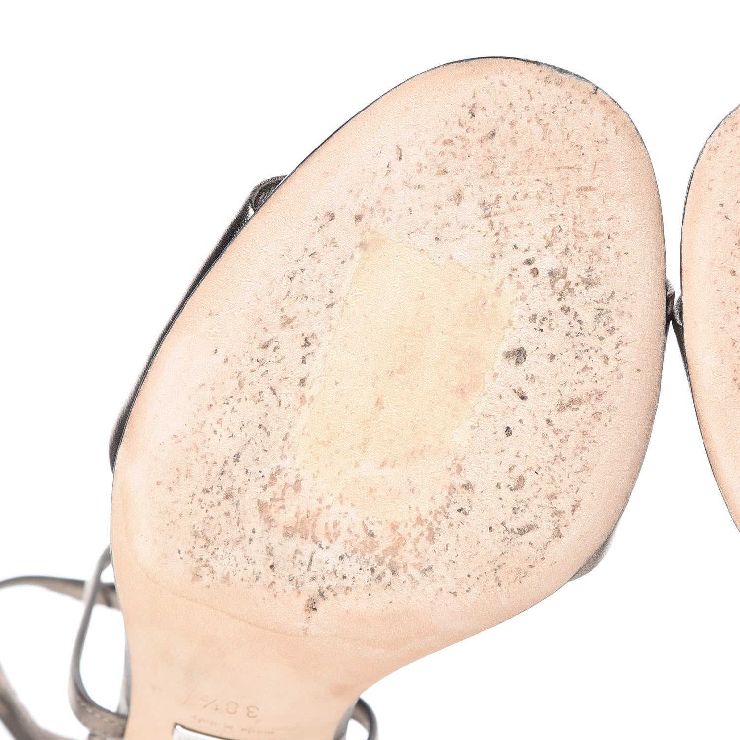 Gucci Metallic Nappa Crystal GG Sandals 38.5 Sasso 12 of 15