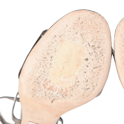 Gucci Metallic Nappa Crystal GG Sandals 38.5 Sasso 12 of 15