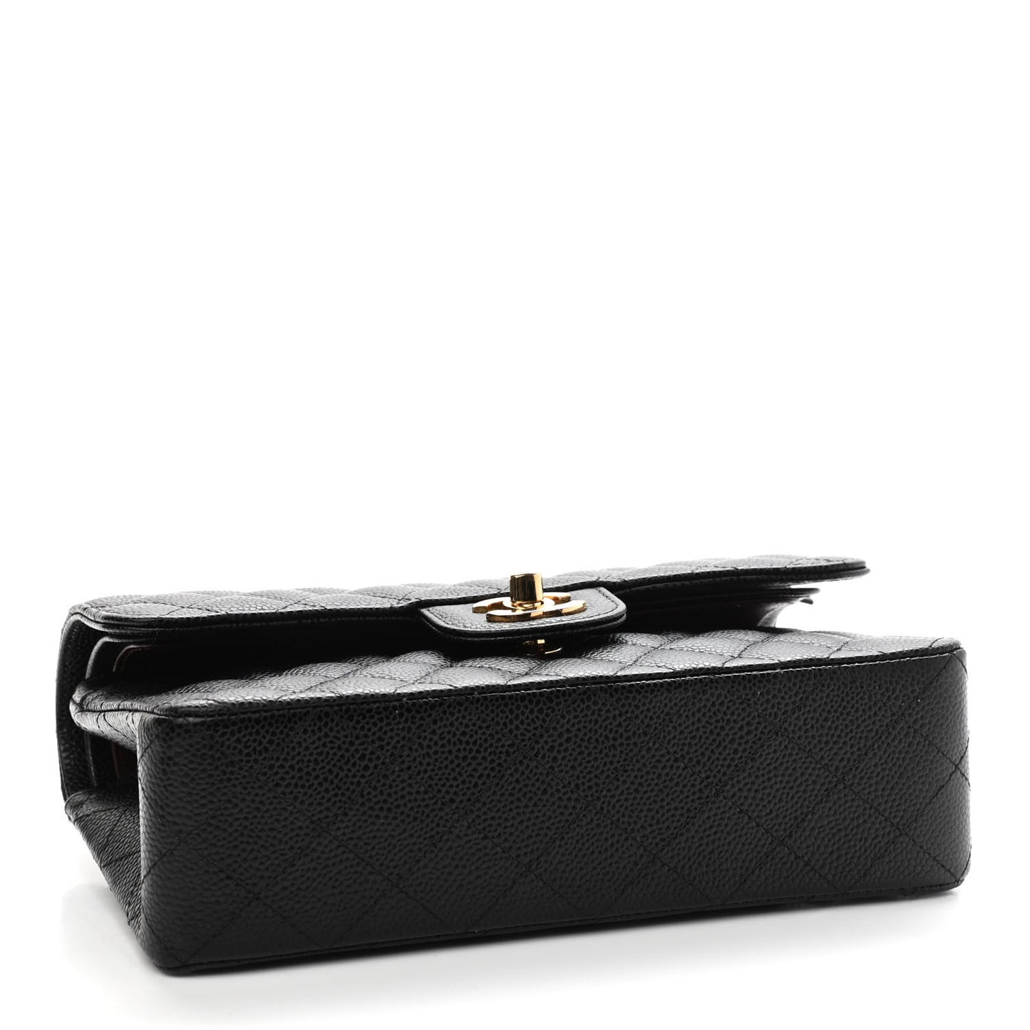 Caviar Quilted Small Double Flap Black