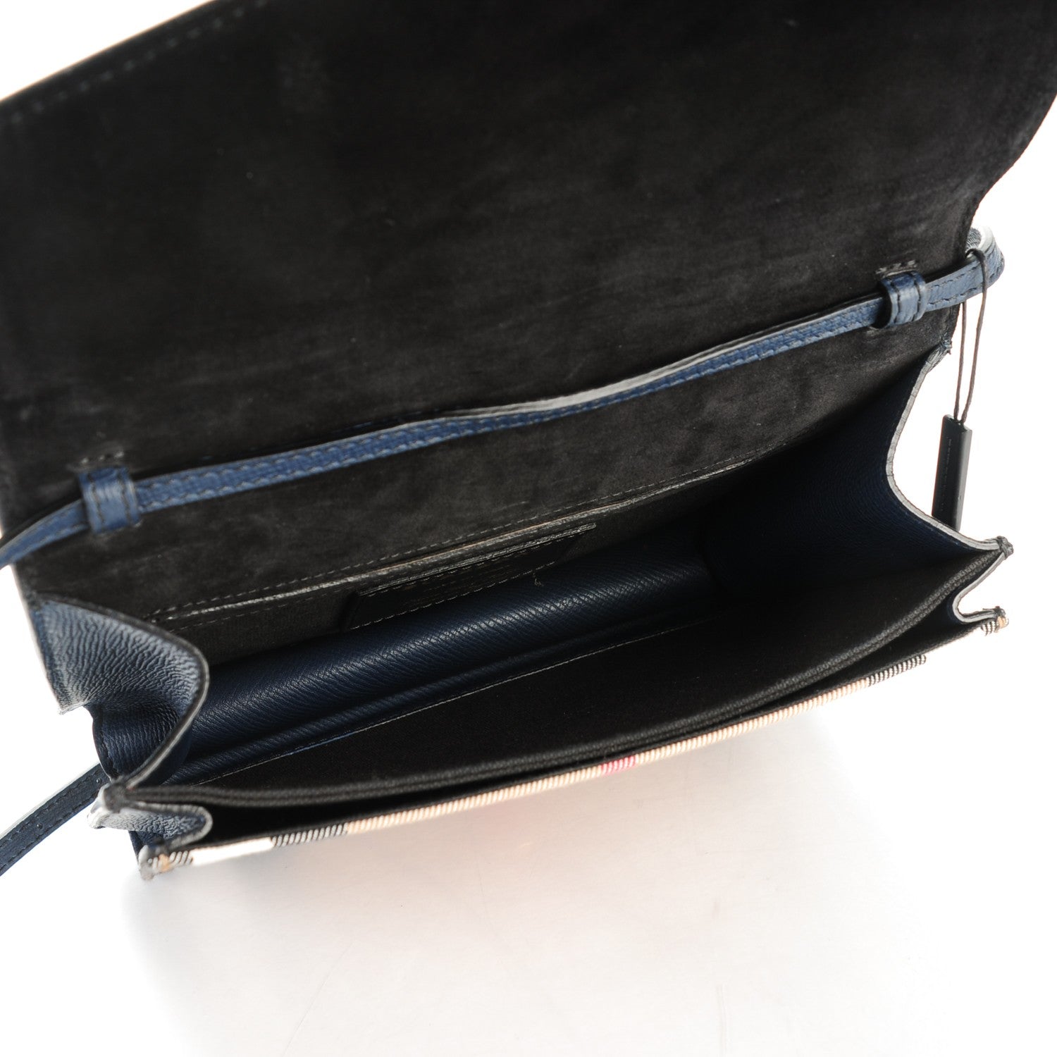 Burberry Derby Calfskin House Check Small Macken Crossbody Bag Ink Blue 5 of 7