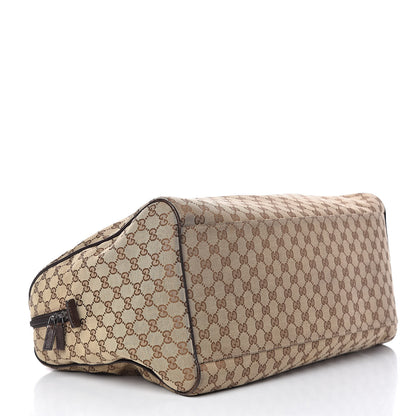 Gucci GG Monogram Web Large Collapsible Carry On Duffle Beige Brown 3 of 13