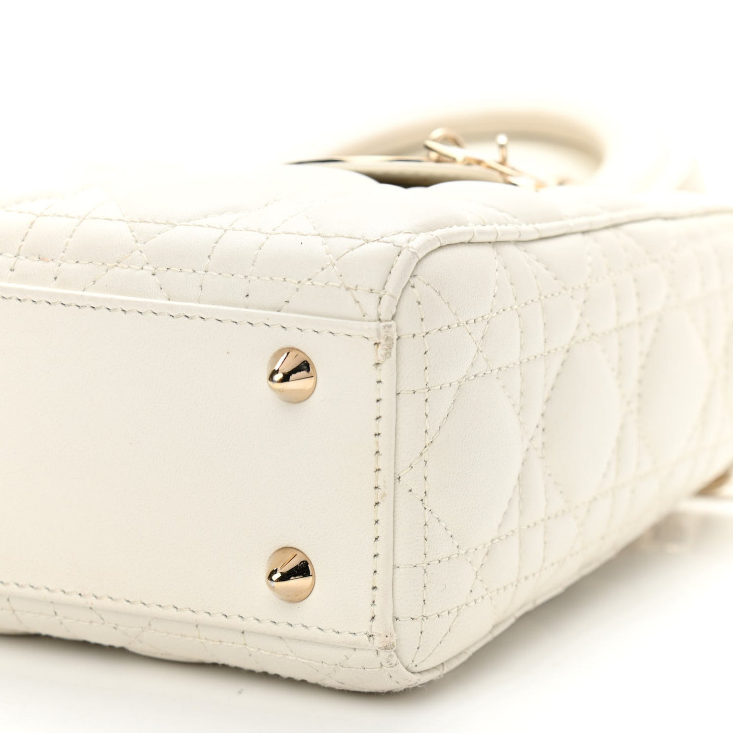 Lambskin Cannage Small Lady Dior White